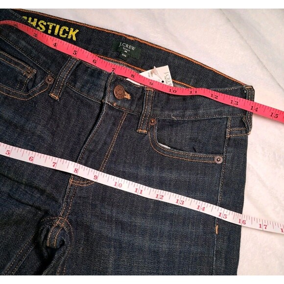 J.Crew Matchstick Straight Leg Jeans Cotton Stretch Denim Blue W/Fading 24S NWT - Picture 7 of 11